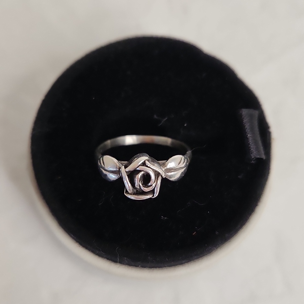 80s Sterling Silver Rose Ring
